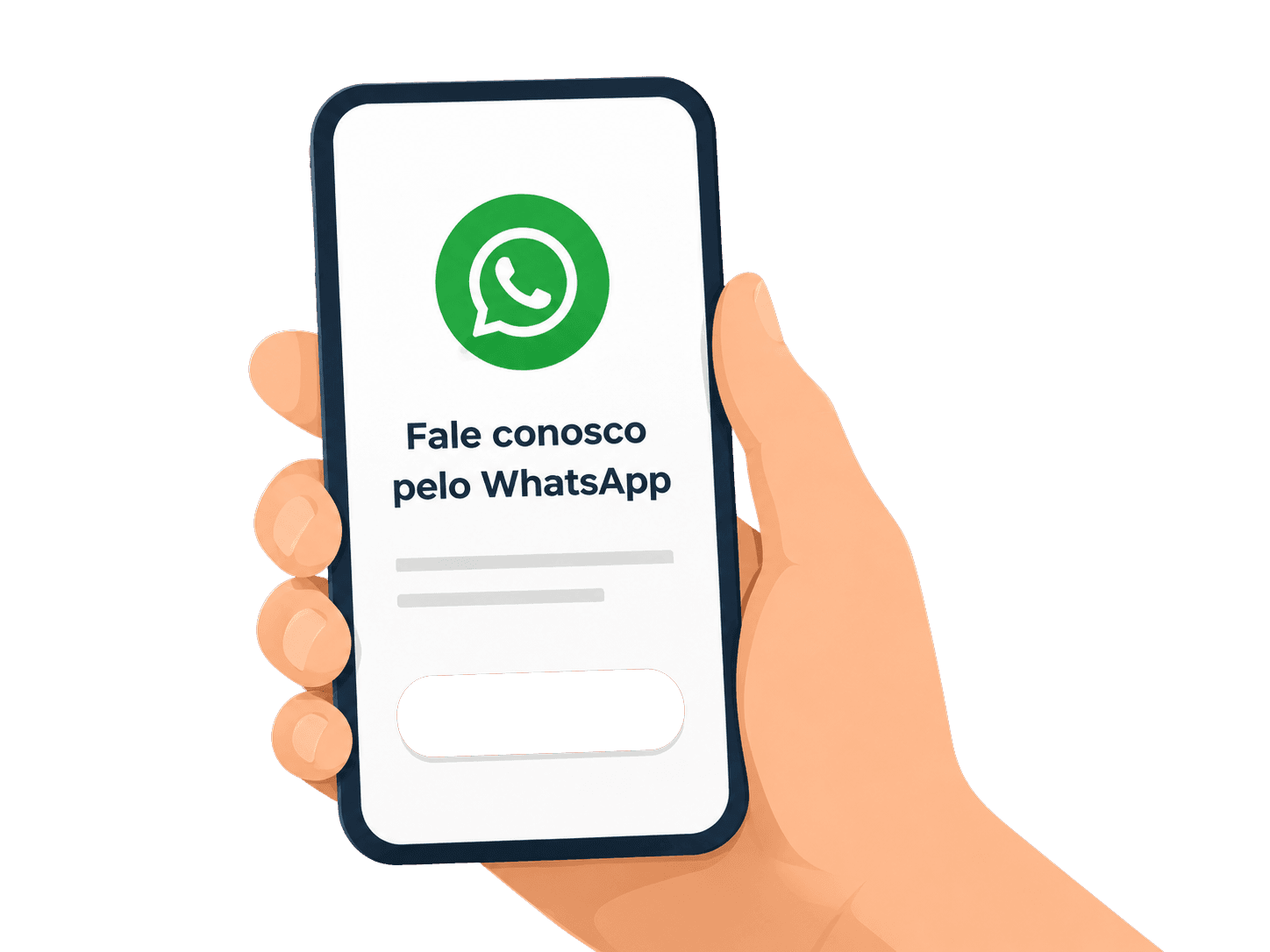 Celular com chamada de contato por WhatsApp